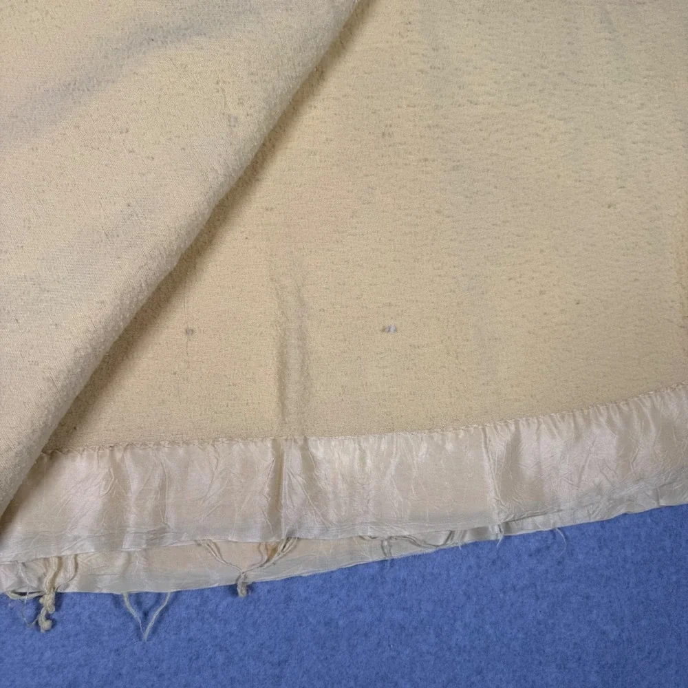Vintage 70s 80s Yellow Grandma Blanket Satin Trim Binding Throw Bedding Twin